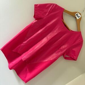 Sunday in Brooklyn Anthropologie Pink Textured Short Sleeve Blouse Women's S exc